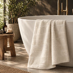 Ivory Waffle Cotton Bath Towel