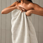 Ivory Waffle Cotton Bath Towel