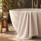 Blush Grid Cotton Bath Towel