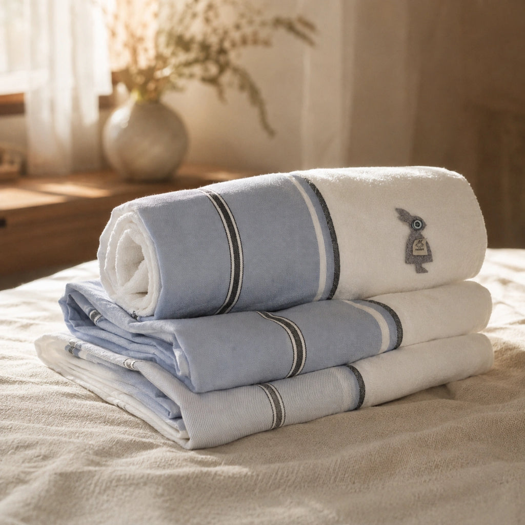 Coastal Blue Cotton Bath Towel