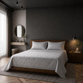 Dove Bloom Slate Grey Floral Bedsheet Set